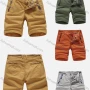 Wholesale Men's Casual Pockets Zipper Fly Plain Striped Trim Short Cargo Pant preview