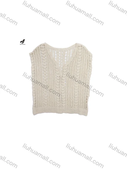 Wholesale Hollow-out crochet V-neck vest knitwear women's summer new design short outer sun protection sleeveless top