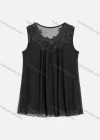 Wholesale Women's Casual Rhinestone Decor Embroidery Lace Appliques Tank Top - Liuhuamall