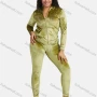 Wholesale Women's Casual Long Sleeve Rhinestone Print Suede Zipper Plain Hooded Jacket & Sweatpants Sets preview