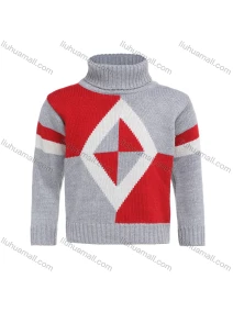 Wholesale Boys Long Sleeve Turtleneck Colorblock Pullover Sweater, LIUHUA CLOTHING WHOLESALE