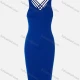Wholesale Women's Sexy Sleeveless Back Cross Straps Plain Bodycon Dress Blue Clothing Wholesale Market Liuhua