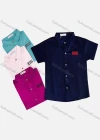 Wholesale Boy's Casual Plain Label Short Sleeve Shirt - Liuhuamall