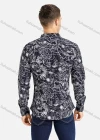 Wholesale Men's Casual Slim Fit Long Sleeve Allover Print Button Down Shirt - Liuhuamall