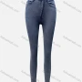 Wholesale Women's Casual Plain Multiple Pockets Metal Ring Decor Frayed Raw Hem Skinny Jeans 4209# preview