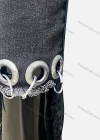 Wholesale Women's Casual Plain Multiple Pockets Metal Ring Decor Frayed Raw Hem Skinny Jeans 4209# - Liuhuamall