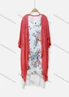 Wholesale Women's Casual 2 Piece Crew Neck Floral Print Sleeveless Dress & Plain Cardigan 048# - Liuhuamall