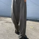Wholesale Women's Casual Plain High Waist Patch Pocket Wide Leg Long Pants Gray Clothing Wholesale Market Liuhua