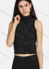 Wholesale Women's High-Neck Sleeveless Rhinestone Plain Blouse & Skinny Pants 2-Piece Set 2214# - Liuhuamall