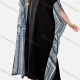 Wholesale Women's Vintage Print Round Neck Batwing Sleeve Maxi Kaftan Black Clothing Wholesale Market Liuhua