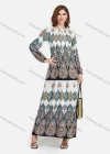 Wholesale Women's Paisley Print Tie Neck Lantern Sleeve Boho Style Maxi Dress - Liuhuamall