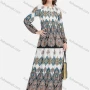 Wholesale Women's Paisley Print Tie Neck Lantern Sleeve Boho Style Maxi Dress preview