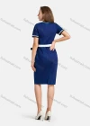 Wholesale Women's Zipper Dual Pockets Button Front Leather Belt Denim Dress 0497# - Liuhuamall