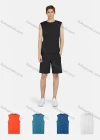 Wholesale Men's Sporty Round Neck Sleeveless Striped Breathable Plain Tank Top - Liuhuamall