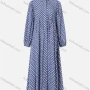 Wholesale Women's Casual Long Sleeve Button Down Polka Dot Fold Pleated Maxi Dress  preview