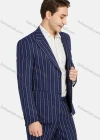 Wholesale Men's Fashion Single Breasted Lapel Striped Pockets Blazer & Pants 2 Piece Suit Sets - Liuhuamall