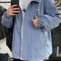 Wholesale Men's Casual Plain 2 in 1 Long Sleeve Drawstring Hooded Patch Pocket Jacket preview