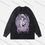 Wholesale Men's Fashion 100%Cotton Distressed Crew Neck Long Sleeve Graphic T-shirt SS16# preview