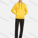 Wholesale Men's Athletic Workout Plain Drawstring Long Sleeve Kangaroo Pocket Hoodie & Ankle Length Jogger 2 Piece Sports Set Yellow Clothing Wholesale Market Liuhua
