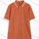 Wholesale Men's Casual Striped Collar Short-Sleeve Polo Shirt #2671181-18 Rust Orange Clothing Wholesale Market Liuhua