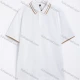 Wholesale Men's Casual Striped Collar Short-Sleeve Polo Shirt #26T1181-2 White Clothing Wholesale Market Liuhua