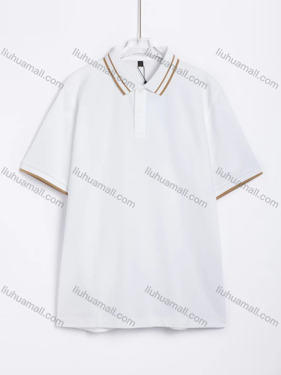 Wholesale Men's Casual Striped Collar Short-Sleeve Polo Shirt #26T1181-2