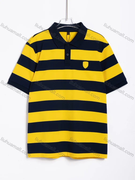 Wholesale Men's Casual Striped Short-Sleeve Polo Shirt #26T2205-7