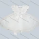 Wholesale Girls Lovely V Neck Cap Sleeve 3D Floral Bowknot Rhinestone Tiered Ruffle Trim Dress White Clothing Wholesale Market Liuhua