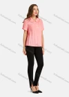 Wholesale Women's Casual Notched Shirt Neck Short Sleeve Button Front Plain Top - Liuhuamall