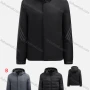 Wholesale Men's Casual Striped Hooded Zipper Pockets Thermal Lined Coat A2208# preview