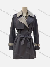 Wholesale Women's Casual Plain Lapel Long Sleeve Double Breasted Trench Coat With Belt, LIUHUA CLOTHING WHOLESALE