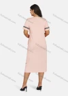 Wholesale Women's Plus Size Milk Silk Casual Crew Neck Short Sleeve Letter Floral Print Midi Dress - Liuhuamall