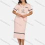 Wholesale Women's Plus Size Milk Silk Casual Crew Neck Short Sleeve Letter Floral Print Midi Dress preview