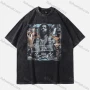 Wholesale Men's Fashion Hip Hop Oversized Crew Neck Short Sleeve Wash Distressed Graphic T-shirt 771# preview