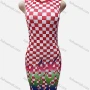 Wholesale Women's Casual Crew Neck Ruffle Hem Plaid Print Tank Dress preview