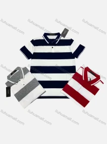 Wholesale Men's Casual Short Sleeve Sleeve Button Front Colorblock Polo Shirts, LIUHUA CLOTHING WHOLESALE