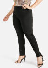Wholesale Women's Plus Size Rhinestone Elastic Waist Plain Casual Skinny Pants - Liuhuamall