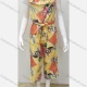 Wholesale Girls Casual Square Neck Sleeveless Ruffle Trim Button Decor Floral Print Jumpsuit With Belt Yellow Clothing Wholesale Market Liuhua