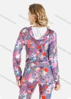 Wholesale Women's Fall Crop Hooded Jacket&Skinny Pants Floral Print Set - Liuhuamall