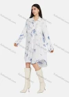 Wholesale Women's Collar Button Down Buckle Strap Cuff Sequin Dual Pockets Tie Dye High Low Hem Shirt Dress - Liuhuamall