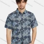 Wholesale Men's Casual 100% Cotton Bohemian Style Allover Print Shrot Sleeve Button Down Shirts preview