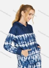 Wholesale Women's Casual Tie Dye Long Sleeve Drawstring Hoodie & Dual Pockets Pants 2 Piece Set - Liuhuamall
