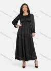 Wholesale Woman's Casual Plain Square Neck Tiered Lace Up Dress 9144# - Liuhuamall