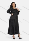Wholesale Woman's Casual Plain Square Neck Tiered Lace Up Dress 9144# - Liuhuamall