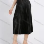 Wholesale Women's Casual Satin A Line Pleated Plain Midi Skirt preview