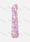 Wholesale Women's Round Neck Batwing Sleeve Floral Print Maxi Dress - Liuhuamall