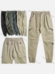 Wholesale Men's Casual Plain Ankle Length Drawstring Joggers, LIUHUA CLOTHING WHOLESALE