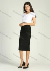 Wholesale Women's Spring Split Thigh Knee Length High Waist Solid Pencil Skirt - Liuhuamall