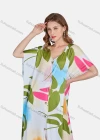 Wholesale Women's Casual Leaf V Neck Short Sleeve Button Down Maxi Dress - Liuhuamall