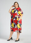 Wholesale Women's Round Neck Short Sleeve Floral Print Plus Midi Dress - Liuhuamall